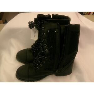 Pre-Owned  Shoes Gia-Mia Adult 5M High Top Sequin Pleather Zipper